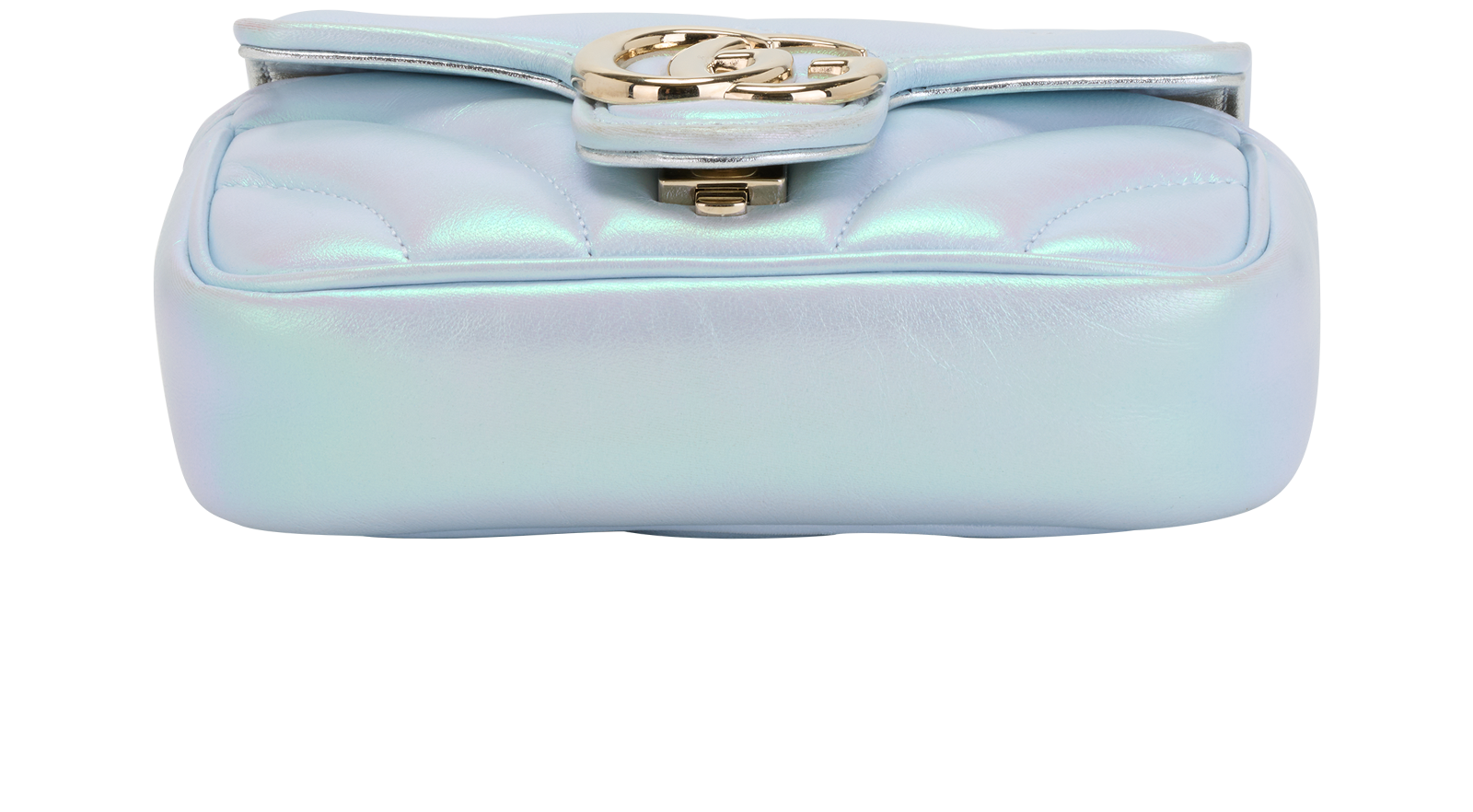 Mini GG Marmont Shoulder Bag, &pound;850, Handbags, Blue/Pink, Leather, Top view